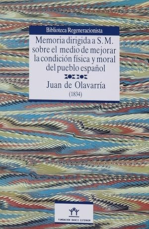 Imagen del vendedor de Memoria dirigida a S.M. sobre el medio de mejorar la condicin fsica y moral del pueblo espaol (1834) a la venta por Librera Alonso Quijano
