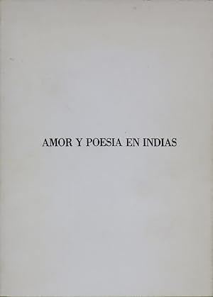 Imagen del vendedor de Amor y poesa en Indias a la venta por Librera Alonso Quijano