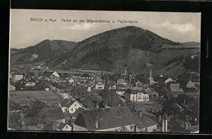 Ansichtskarte Bruck an der Mur, Partie an der Wienerstrasse und Papierfabrik