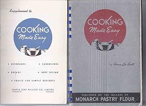 Imagen del vendedor de TWO VOLUMES: Cooking made Easy - Maple Leaf Milling Co. Limited / Monarch Pastry Flour ---with SUPPLEMENT to COOKING MADE EASY -TWO Items ( Mills ) ( Cook Book / Cookbook / Recipes ) a la venta por Leonard Shoup