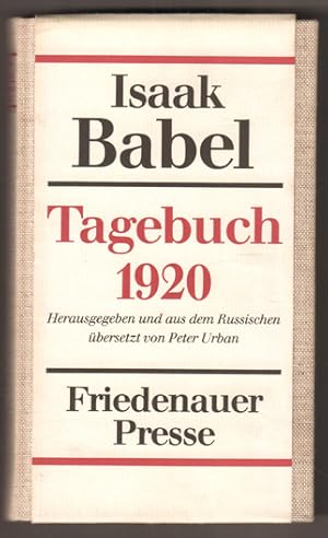 Bild des Verkufers fr Tagebuch 1920. Herausgegeben und aus dem Russischen bersetzt von Peter Urban. zum Verkauf von Antiquariat Neue Kritik