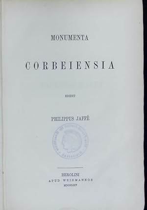 Bild des Verkufers fr Monumenta Corbeiensia. zum Verkauf von Antiquariat Bookfarm