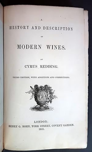 Seller image for A History and Description of Modern Wines for sale by Dale A. Sorenson