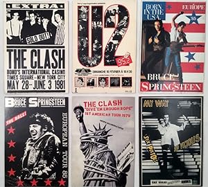 Seller image for (AFFICHES DE CONCERT)Ensemble de 14 cartes postales, France srie "Ebullitions" et "Humour  la carte" impression en couleurs format 104x150mm.The Cure (2), sex Pistols (3), The Clash (4), U2 (1), Bruce Springstein (2), The Police (1), The Jam (1). for sale by Chlo et Denis Ozanne