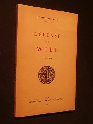 Seller image for Dfense de Will for sale by Tant qu'il y aura des livres