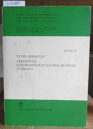 Bild des Verkufers fr Vererbung landwirtschaftlicher Betriebe in Hessen. zum Verkauf von Versandantiquariat Trffelschwein