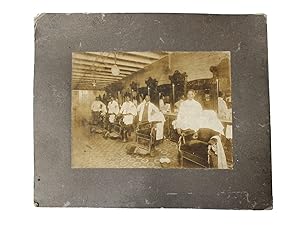 Large Original Photograph of African American Barbers in Shop, Early 1900s