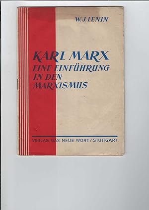 Bild des Verkufers fr Karl Marx : Eine Einfhrung in den Marxismus. zum Verkauf von Antiquariat Frank Dahms
