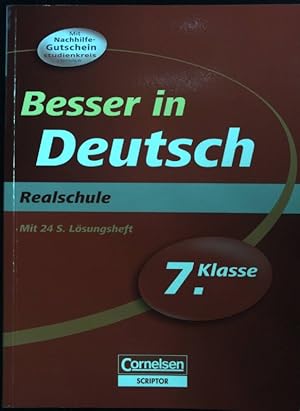 Bild des Verkufers fr Besser in Deutsch; Realschule, 7. Klasse. zum Verkauf von books4less (Versandantiquariat Petra Gros GmbH & Co. KG)