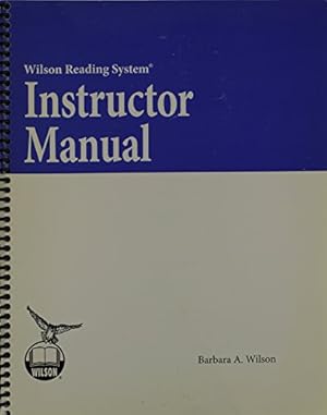 Immagine del venditore per Instructor Manual (Wilson Reading System) venduto da Pieuler Store