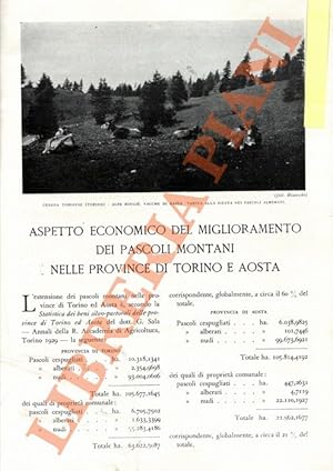 Image du vendeur pour Aspetto economico del miglioramento dei pascoli montani nelle province di Torino ed Aosta. mis en vente par Libreria Piani