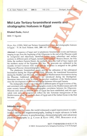Mid-Late Tertiary foraminiferal events and stratigraphic hiatuses in Egypt.