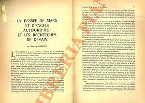 La pensée de Marx et d'Engels aujourd'hui et les recherches de demain.