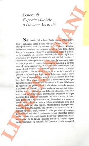 Lettere di Eugenio Montale a Luciano Anceschi.