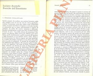 Seller image for Le poetiche dell'Ermetismo. for sale by Libreria Piani