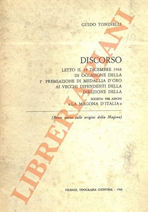 Bild des Verkufers fr Breve storia sulle origini della Magona. zum Verkauf von Libreria Piani