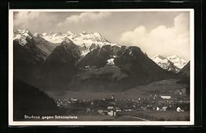 Bild des Verkufers fr Ansichtskarte Bludenz, Panorama gegen Schesaplana zum Verkauf von Bartko-Reher