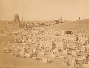 Bild des Verkufers fr Egypt Cairo Arab Cemetery panorama Old Photo Sebah 1875 zum Verkauf von Bits of Our Past Ltd