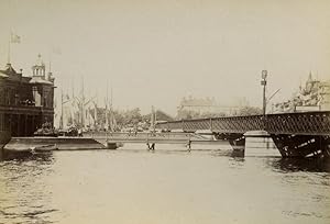Sweden Stockholm Railway bridge between north & Staden Island Old Photo 1890