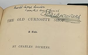 Image du vendeur pour CHARLES DICKENS ~~ THE OLD CURIOSITY SHOP ~~ IN THE PUBLISHER'S PRESENTATION BINDING OF FULL POLISHED CALF == BOLDLY INSCRIBED TO: ''WALTER SAVAGE LANDOR FROM HIS HEARTY FRIEND, CHARLES DICKENS'' mis en vente par Gerard A.J. Stodolski, Inc.  Autographs