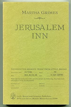 Immagine del venditore per Jerusalem Inn venduto da Between the Covers-Rare Books, Inc. ABAA