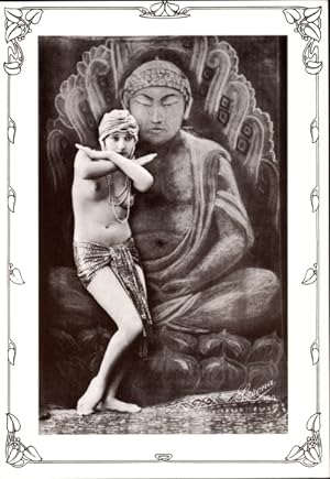 Bild des Verkufers fr Ansichtskarte / Postkarte Barbusige asiatische Tnzerin, Busen, Buddha, Playgirl Postkartenbuch zum Verkauf von akpool GmbH