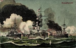 Ansichtskarte / Postkarte Deutsche Kriegsschiffe, Kampfbereit, Kaiserliche Marine, Bruno Bürger