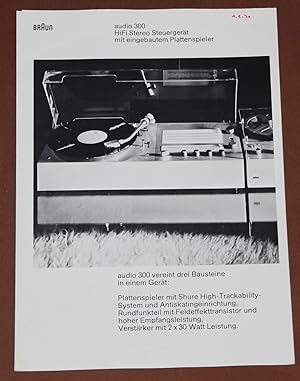 Braun - Audio HiFi Stereo Steuergerät mit eingebautem Plattenspieler - Prospekt Stand 1.9.1969 ---
