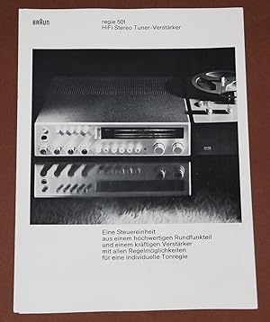 Braun - Regie 501 - HiFi Stereo Tuner-Verstärker - Prospekt Stand 1.9.1969 /