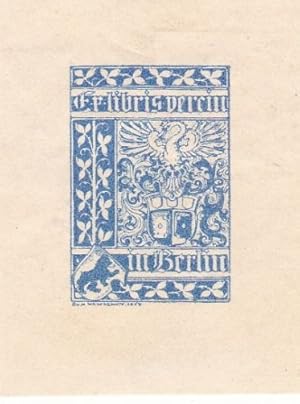 Seller image for Exlibris fr den Exlibris Verein in Berlin. Klischedruck von Adolf M.Hildebrandt, Berlin. for sale by Antiquariat Heinz Tessin