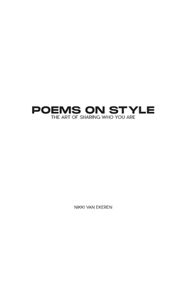 Imagen del vendedor de Poems on Style: the Art of Sharing Who You Are (Paperback or Softback) a la venta por BargainBookStores