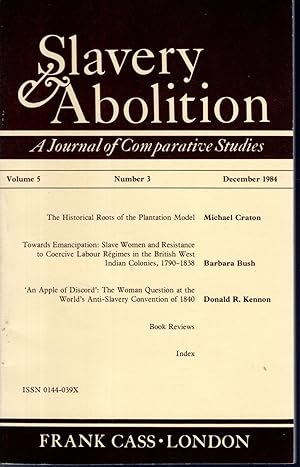 Seller image for Slavery & Abolition: A Journal of Comparative Studies: Volume 5, Number 3, December, 1984 for sale by Dorley House Books, Inc.
