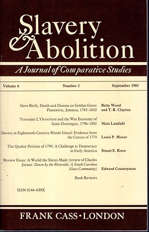 Seller image for Slavery & Abolition: A Journal of Comparative Studies: Volume 6, Number 2, September, 1985 for sale by Dorley House Books, Inc.