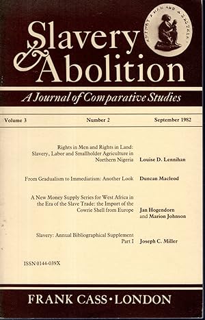 Seller image for Slavery & Abolition: A Journal of Comparative Studies: Volume 3, Number 2, September 1982 for sale by Dorley House Books, Inc.