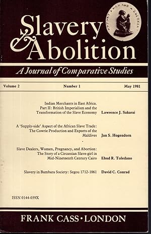 Seller image for Slavery & Abolition: A Journal of Comparative Studies: Volume 2, Number 1, May, 1981 for sale by Dorley House Books, Inc.