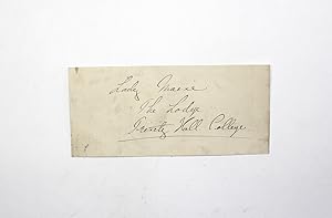 Seller image for An Original Hand Written Address Paper and Initialed by Prince Albert Victor, Duke of Clarence and Avondale to Lady Maine for sale by Lasting Words Ltd