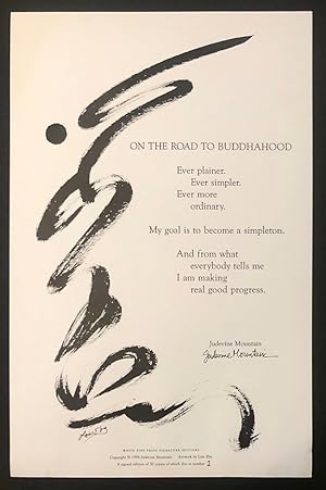 On the Road to Buddhahood [Signed Poetry Broadside Limited to 50 Copies]