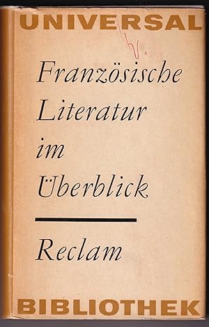 Seller image for Franzsische Lteratur im berblick for sale by Kultgut