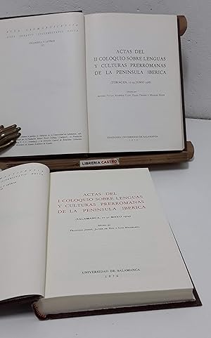 Imagen del vendedor de Actas del I y II coloquio sobre lenguas y culturas prerromanas de la pennsula ibrica (II Tomos) a la venta por Librera Castro