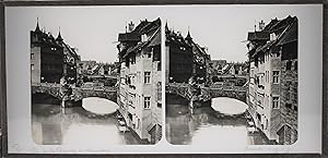 VUE DE LA PEGNITZ A NUREMBERG [Glass Stereoview]