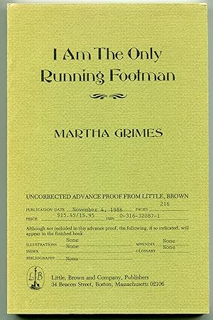 Bild des Verkufers fr I Am the Only Running Footman zum Verkauf von Between the Covers-Rare Books, Inc. ABAA