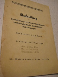 Bild des Verkufers fr Anleitung zur Durchfhrung des Identititsnachweises durch vergleichende Handschriften-Untersg. zum Verkauf von Alte Bcherwelt