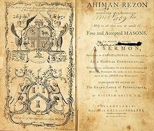 Masonic Constitution Dedicated to George Washington, with frontispiece Masonic Coats of Arms by F...