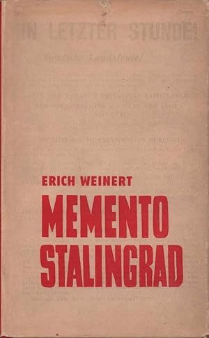 Memento Stalingrad. Ein Frontnotizbuch. (3. Aufl.).