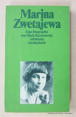 Seller image for Marina Zwetajewa. Eine Biographie. Mit neuem Vorwort, revidiert u. berarbeitet. Frankfurt, Suhrkamp, 1989. Kl.-8vo. 377 S., 3 Bl. Or.-Kart.; Kanten leicht berieben. (Suhrkamp Taschenbuch, 1570). (ISBN 3518380702). - Einige Randanstreichungen, Vortitel mit privatem Besitzvermerk. for sale by Jrgen Patzer