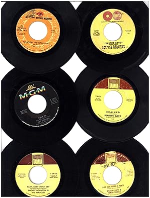 Seller image for OK, our FOURTH group of six classic "singles" from the year 1968: The Jimi Hendrix Experience offering "All Along The Watchtower/ Burning of the Midnight Lamp"; Smokey Robinson and The Miracles' "Yester Love / Much Better Off" as well as their "Baby, Baby Don't Cry / Your Mother's Only Daughter"; Roy Orbison's "Walk On / Flowers"; Marvin Gaye's "Chained / At Last (I Found A Love)", and Marvin Gaye & Tammy Terrell's "You're All I Need to Get By / Two Can Have A Party" (SIX 45 RPM VINYL "SINGLES") for sale by Cat's Curiosities