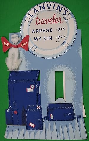 Seller image for Lanvin's Paris Traveler Arpege/ My Sin Advert Sign w/ White Poodle for sale by The Cary Collection