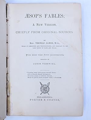 Bild des Verkufers fr Aesop's Fables: A New Version, Chiefly From Original Sources zum Verkauf von Shelley and Son Books (IOBA)