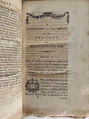 Seller image for The Continuation of the History of the Province of Massachusetts Bay, from the Year 1748. With an Introductory Sketch of Events from it's Original Settlement. Vol. I Only.**Americana Collector George Brinley's Copy, [the second vol. of which was inscribed to John Adams by Hannah Adams, as catalogued.]** for sale by Dark and Stormy Night Books