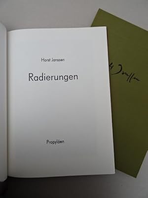 (Hrsg.). Horst Janssen. Radierungen./Landschaften. Radierungen. 2 Bände. Frankfurt/Berlin/Wien, U...